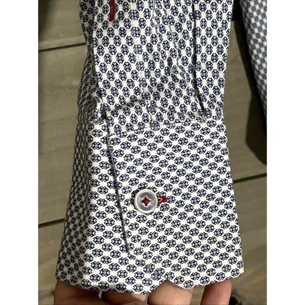 Marcello Button Down Geometric Pattern Short Mens… - image 3